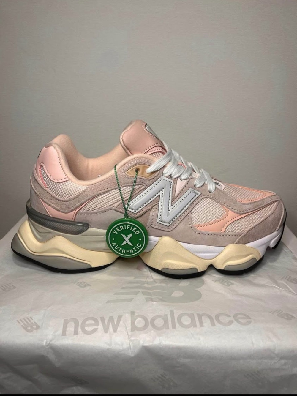 New Balance Women’s Blush Pink & Cream 9060-Style Chunky Sneakers